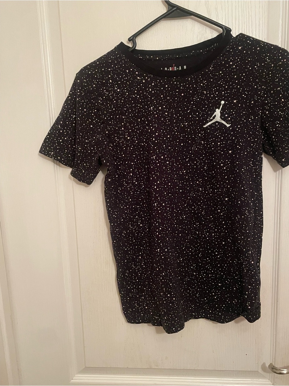 Jordan Black Speckled Short-Sleeve Tee with White Jumpman